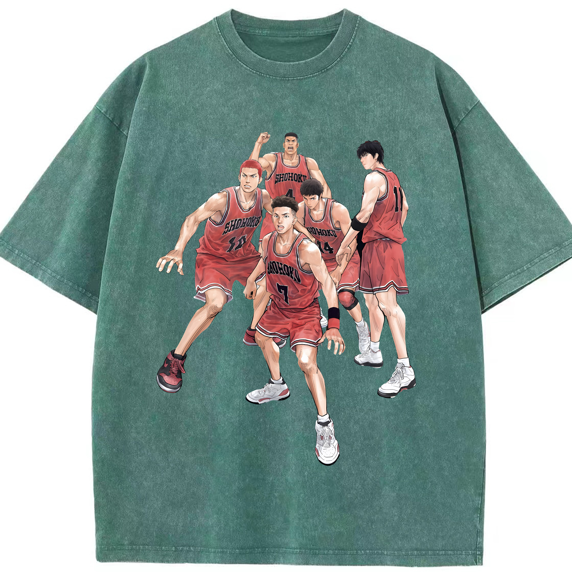 （画像用） SLAM DUNK／スラムダンク 綿100% ヴィンテージ風 半袖Tシャツ（フロントプリント）